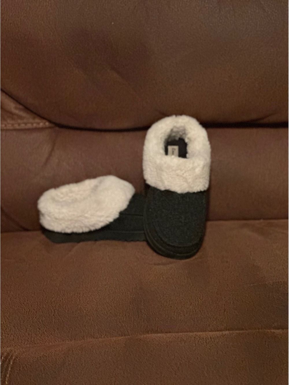 Dearfoams Total Comfort Faux Fur Clog Slippers Size M US 7-8